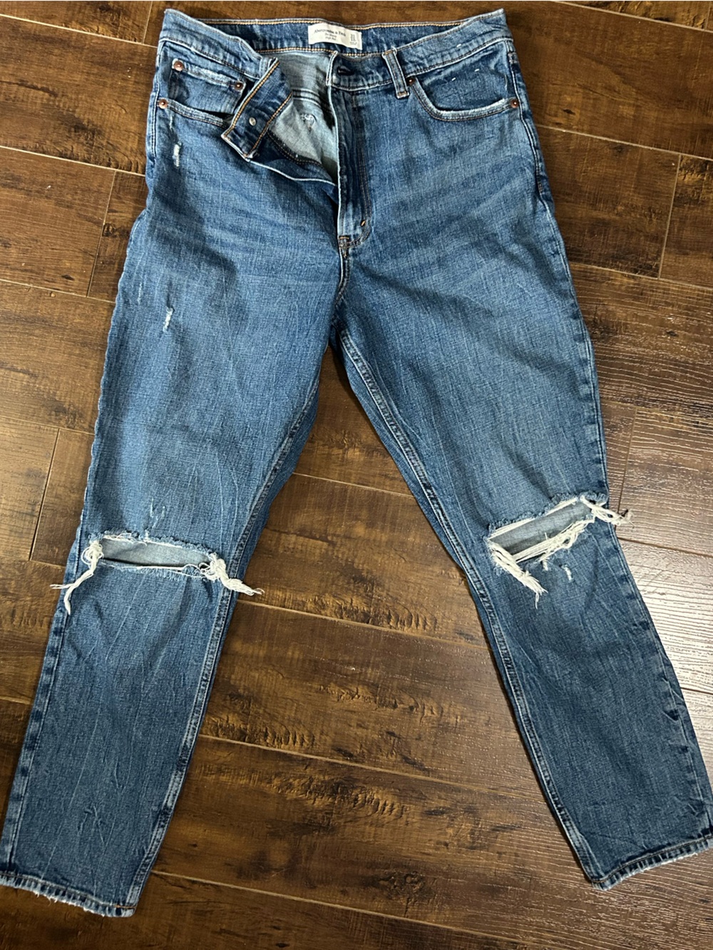 Abercrombie & Fitch Blue Denim Jeans with Contrast Stitching